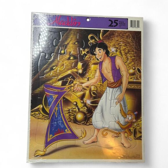 New sealed vintage 90s 1990s Y2K 2000s retro Disney Aladdin 25 piece puzzle - Picture 1 of 4